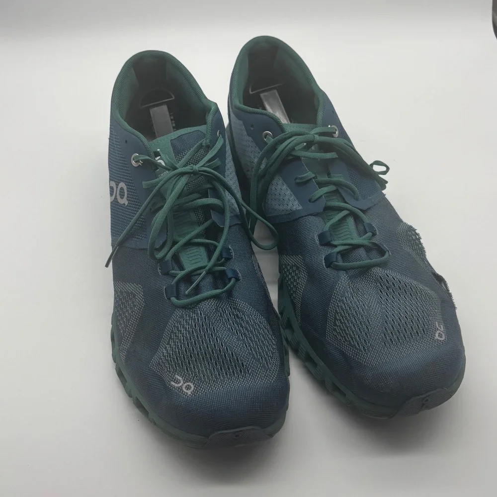 On Running Cloud X Mens 14 Teal Green Mesh Athletic Training Shoes Low Top